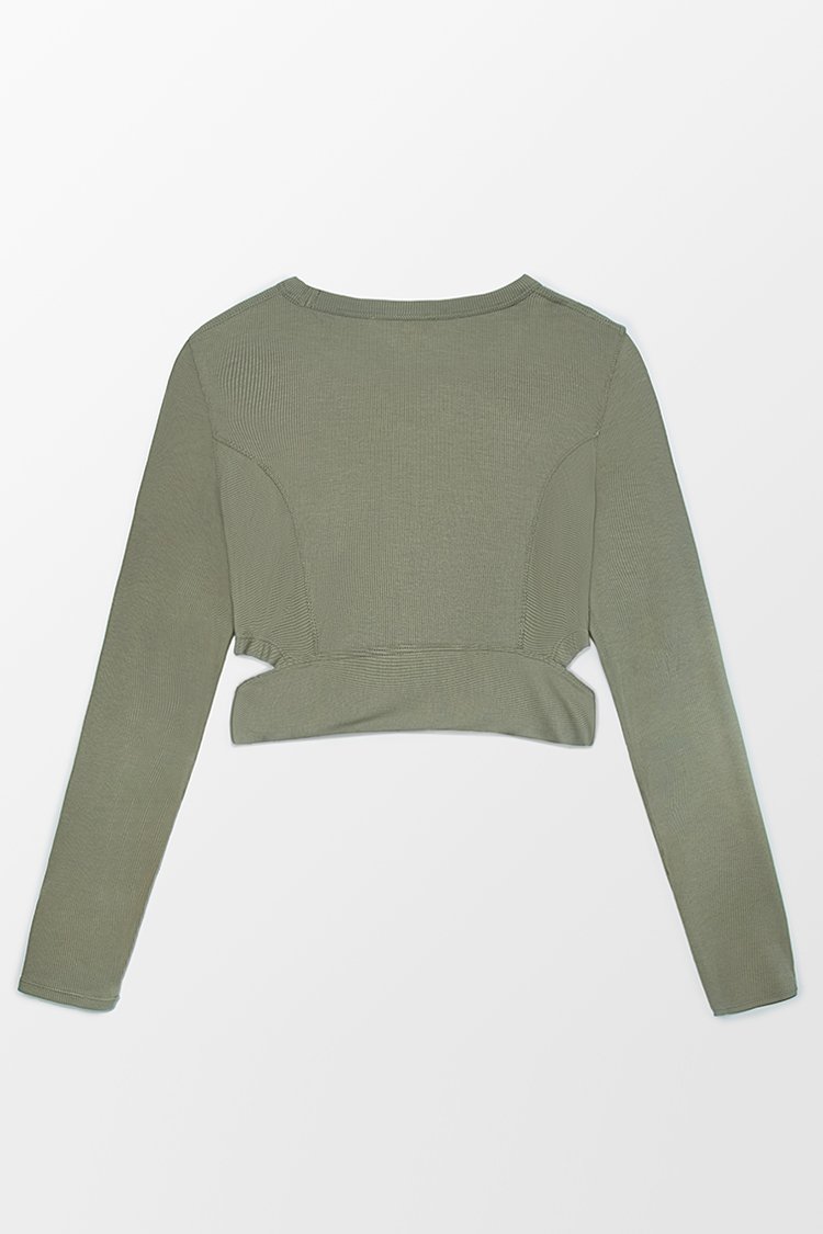 Cherise Green Cut-out Side Sweatshirt