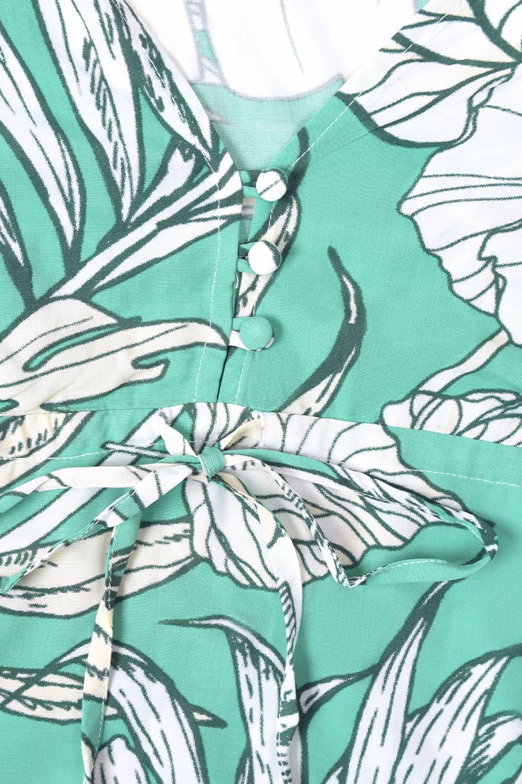 Ariadne Tropical Ruffle Hem Dress