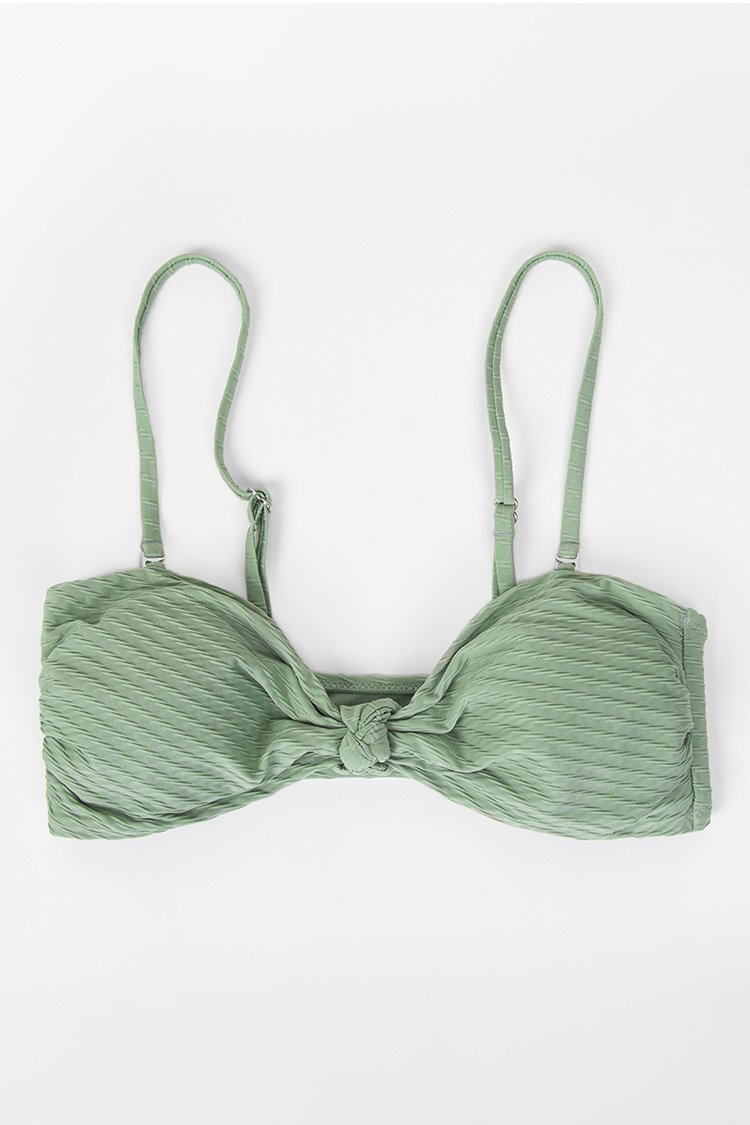 Landry Green Textured Bikini Top