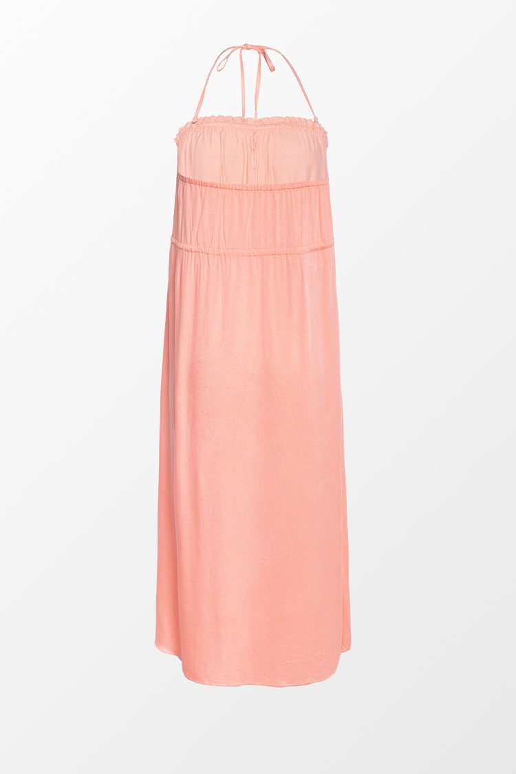 Tara Halter Frill Backless Maxi Dress