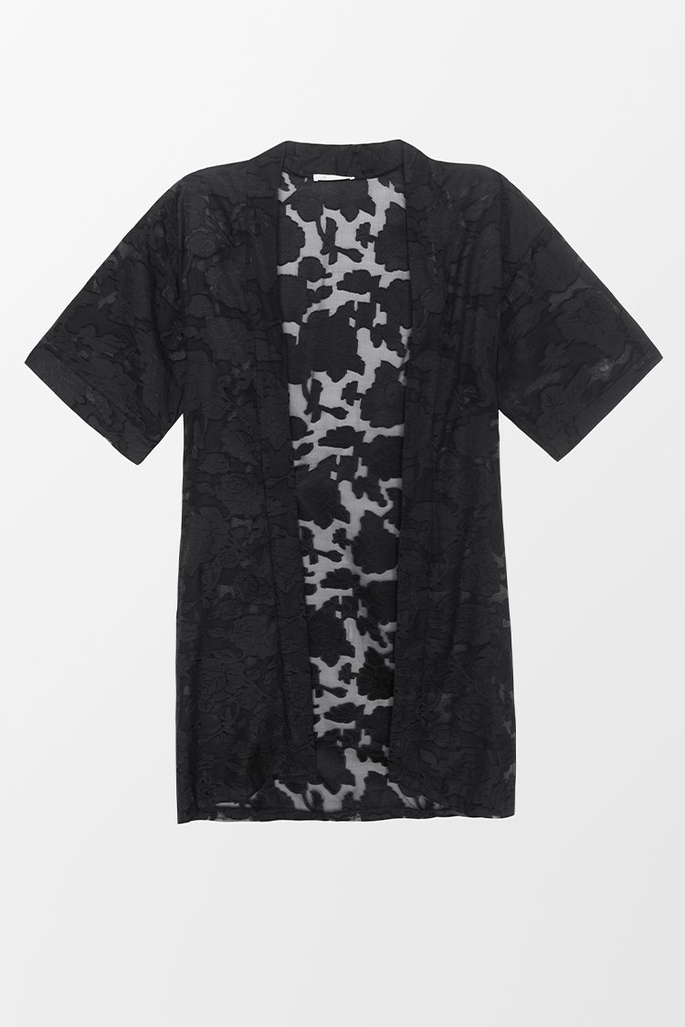 Sylvie Black Open Front Cover Up