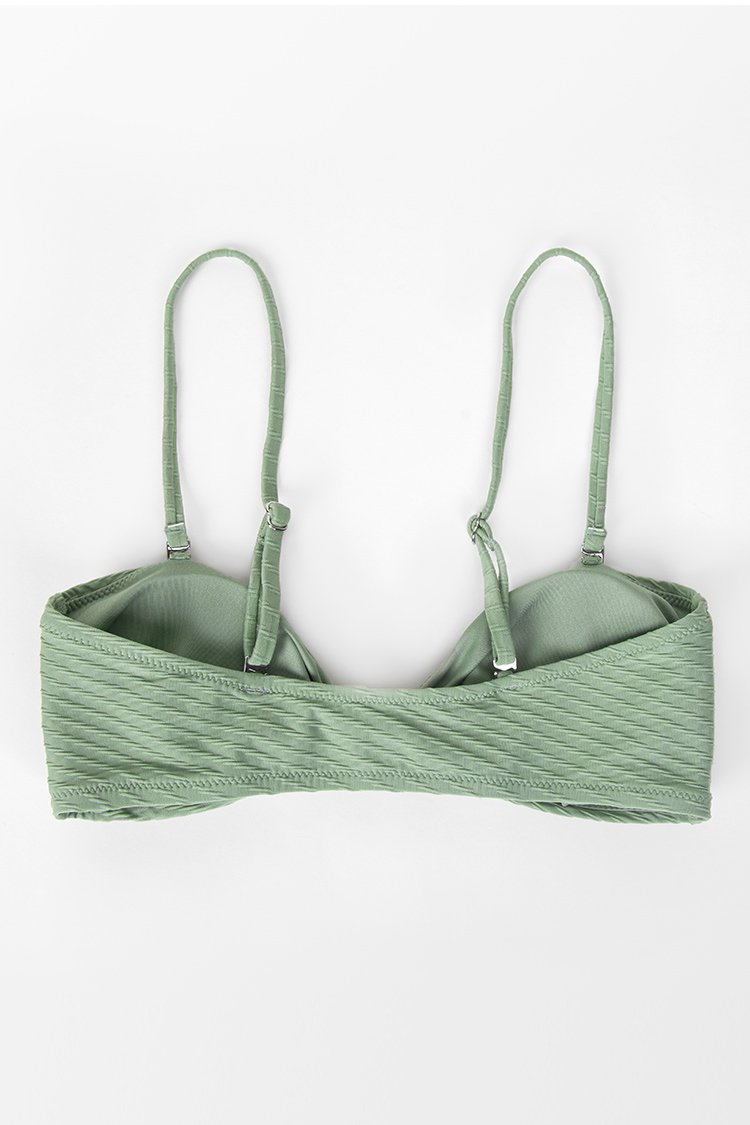 Landry Green Textured Bikini Top