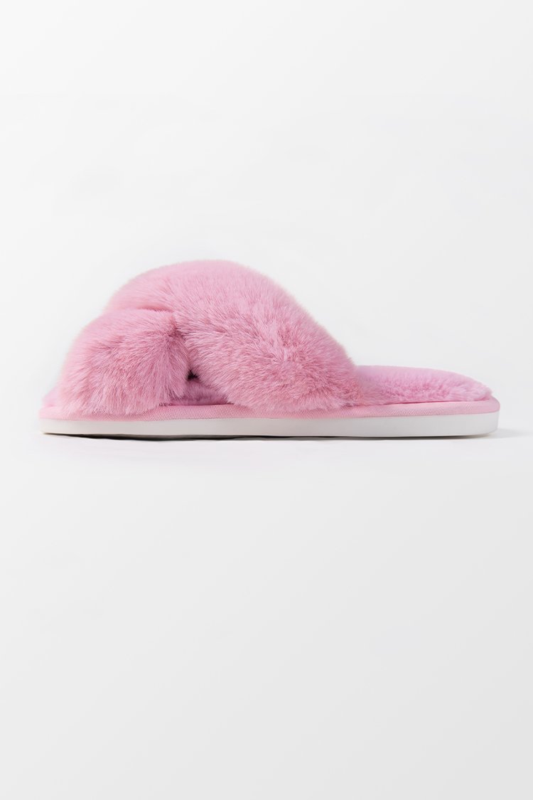 Karter Pink Cross Strap Slippers