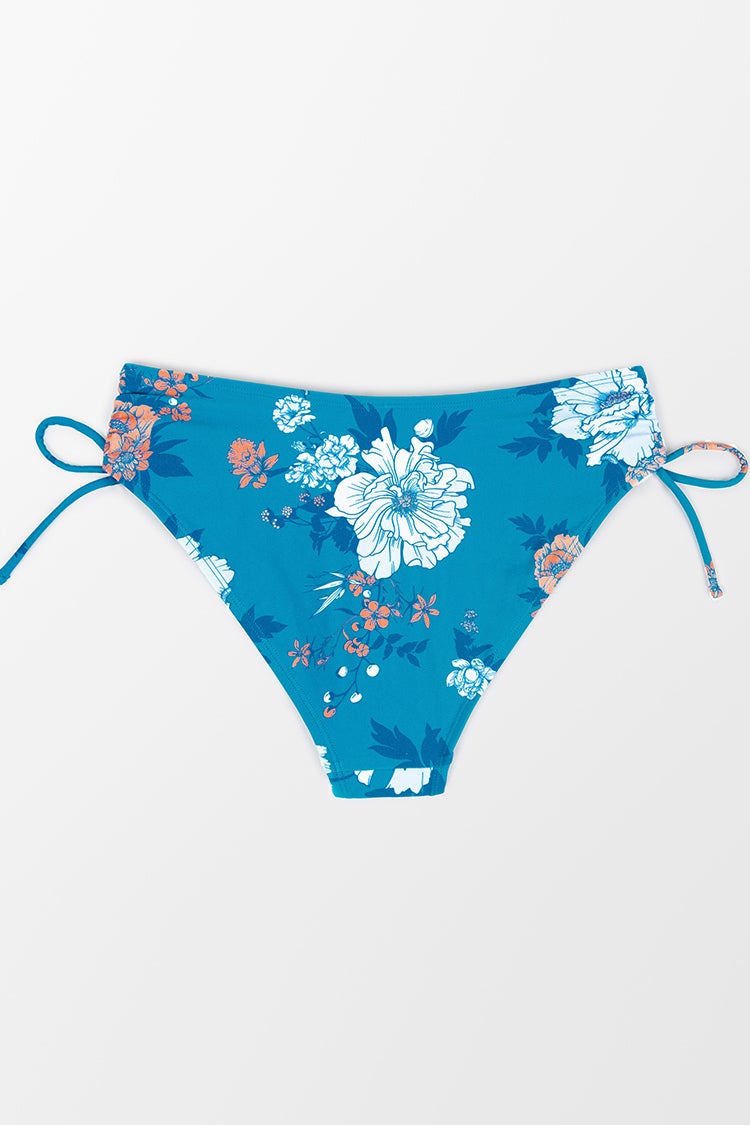 Seafoam Garden Side Shirred Hipster Bikini Bottom