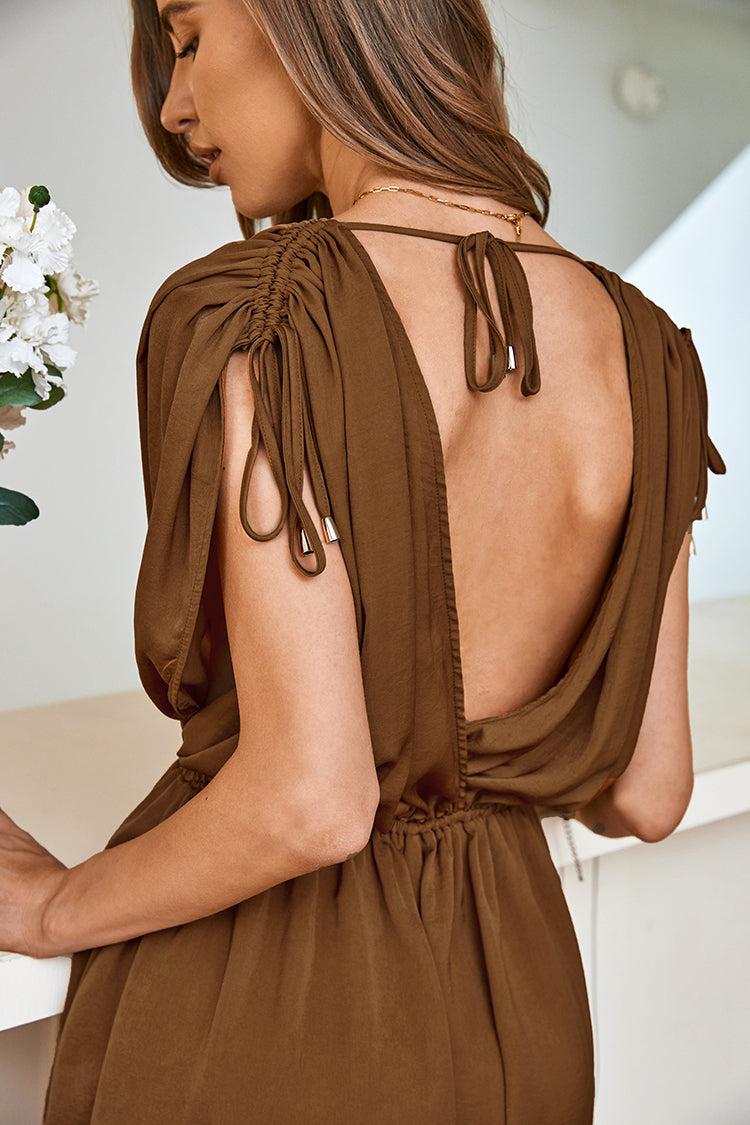 Four Mile Beach V-neck Drawstring Jumpsuit
