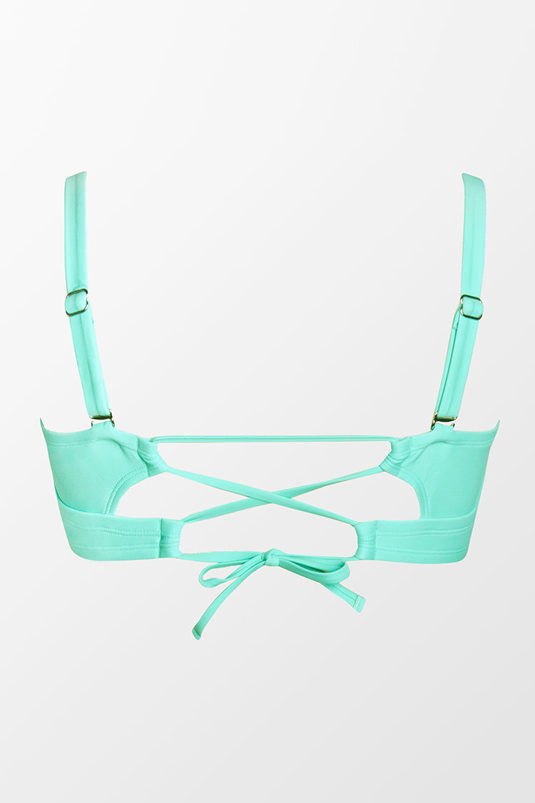 Nature Trip Molded Twist Front Bandeau Plus Size Bikini Top