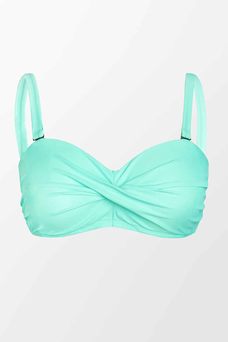 Nature Trip Molded Twist Front Bandeau Plus Size Bikini Top